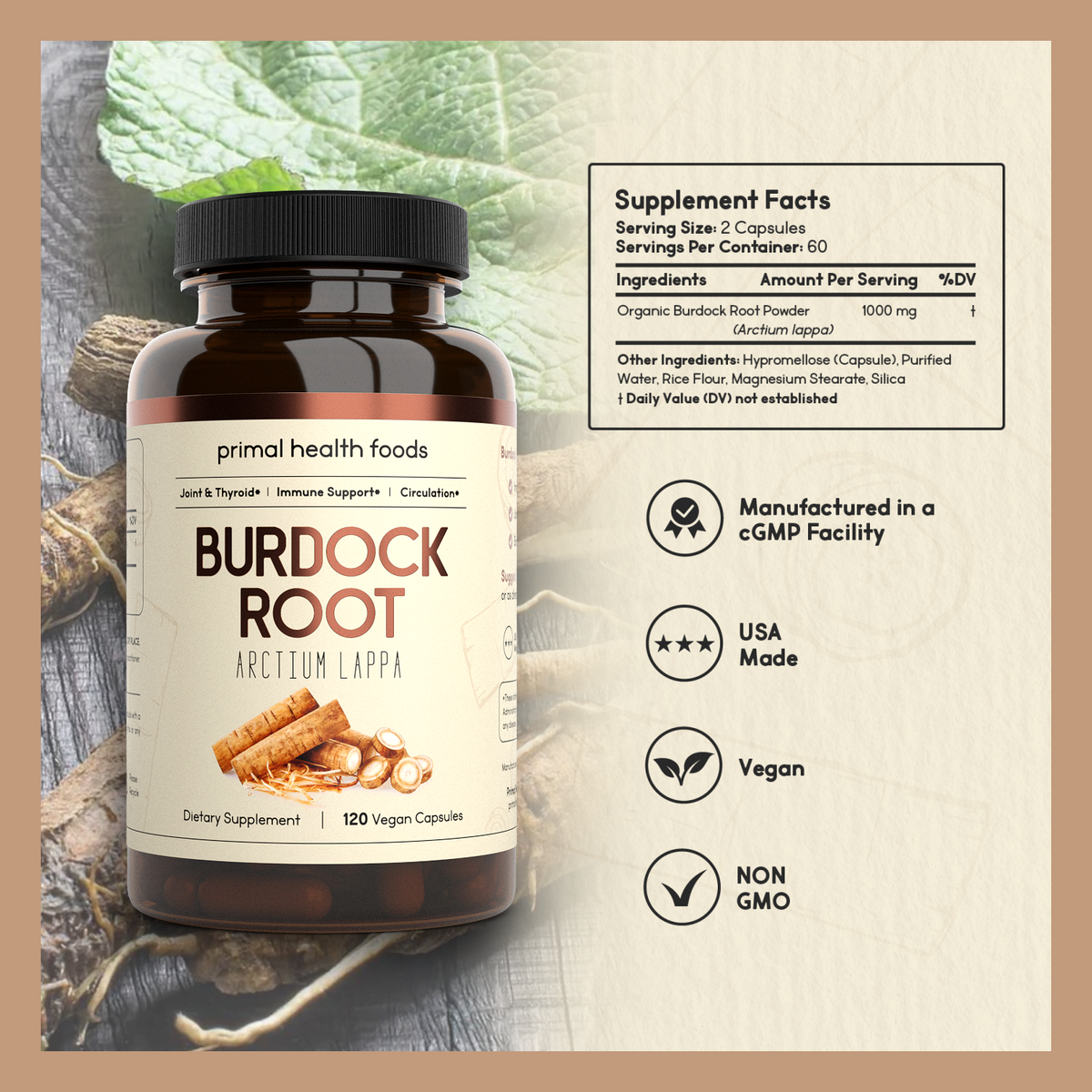 Burdock Root Capsules – Primal Health Foods